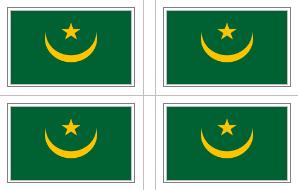 Old Mauritania Flag Stickers - 50 per sheet