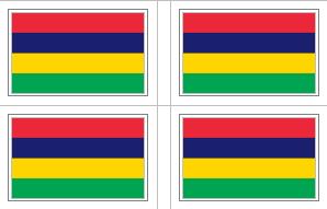 Mauritius Flag Stickers - 50 per sheet