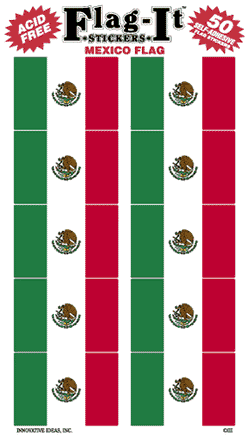 Mexican Flag Stickers - 50 per pack