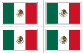 Mexican Flag Stickers - 50 per sheet