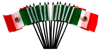 Mexico Polyester Miniature Flags - 12 Pack