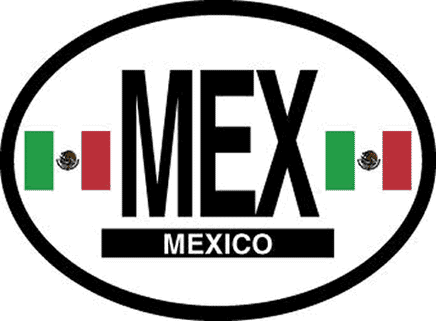 Mexico Reflective Oval Decal