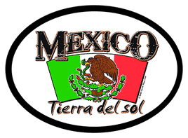 Mexico Oval Decal With Motto