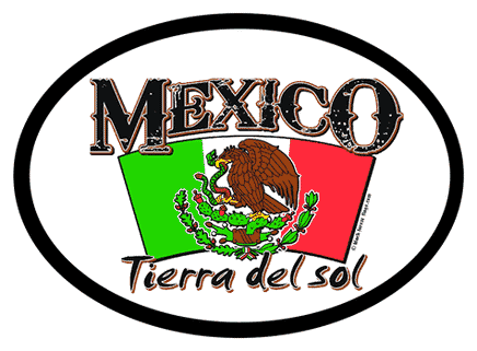 Mexico Oval Decal With Motto