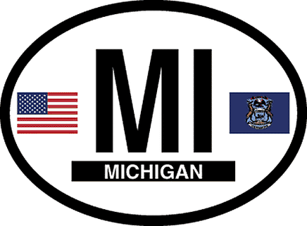 Michigan Reflective Oval Decal