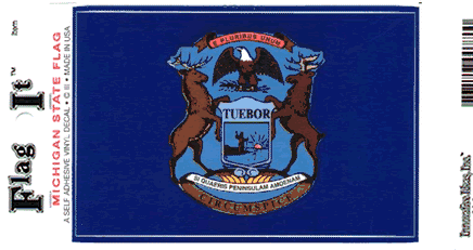 Michigan State Vinyl Flag Decal