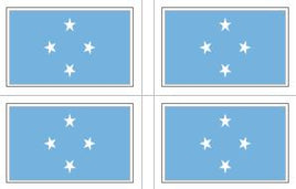 Micronesia Flag Stickers - 50 per sheet