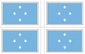 Micronesia Flag Stickers - 50 per sheet