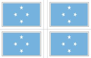 Micronesia Flag Stickers - 50 per sheet
