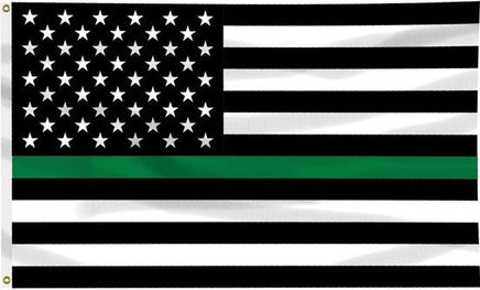 Military Thin Green Line Memorial Flag