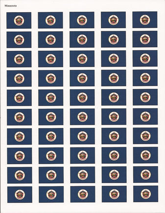 Minnesota State Flag Stickers - 50 per sheet