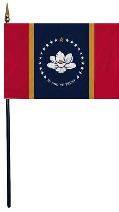 Mississippi Miniature Table Flag - Deluxe - New Design
