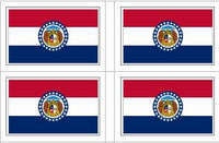 Missouri State Flag Stickers - 50 per sheet
