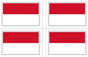 Monaco Flag Stickers - 50 per sheet