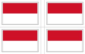 Monaco Flag Stickers - 50 per sheet