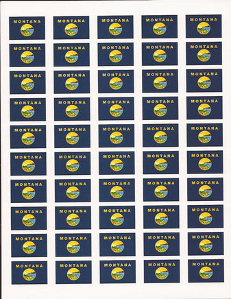 Montana State Flag Stickers - 50 per sheet