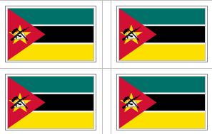 Mozambique Flag Stickers - 50 per sheet
