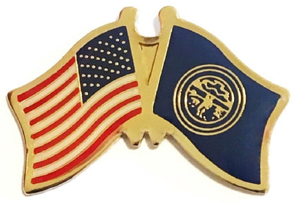 Nebraska State Flag Lapel Pin - Double