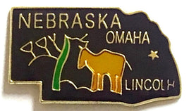 Nebraska State Lapel Pin - Map Shape