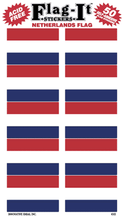 Netherlands Flag Stickers - 50 per pack