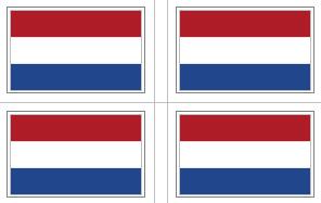 Netherlands Flag Stickers - 50 per sheet