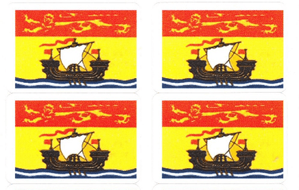 New Brunswick Flag Stickers - 50 per Sheet