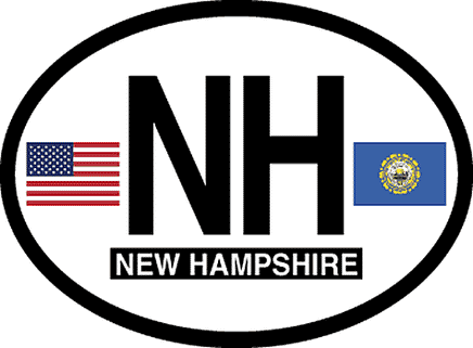 New Hampshire Reflective Oval Decal