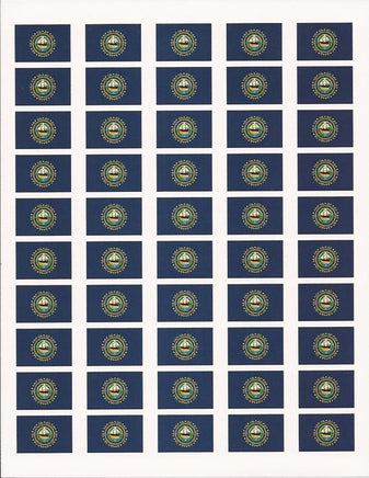 New Hampshire State Flag Stickers - 50 per sheet