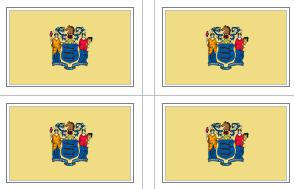New Jersey State Flag Stickers - 50 per sheet