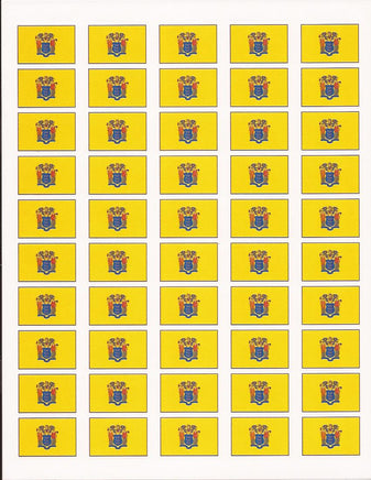New Jersey State Flag Stickers - 50 per sheet