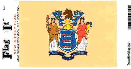 New Jersey State Vinyl Flag Decal