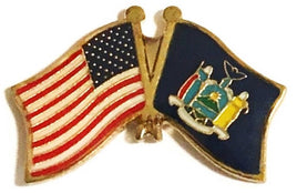New York State Flag Lapel Pin - Double