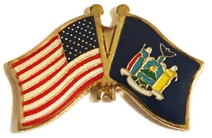 New York State Flag Lapel Pin Double