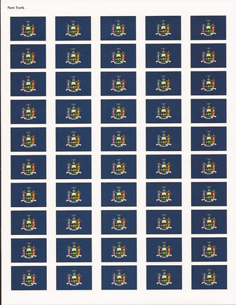 New York State Flag Stickers - 50 per sheet