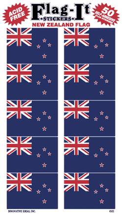 New Zealand Flag Stickers - 50 per pack
