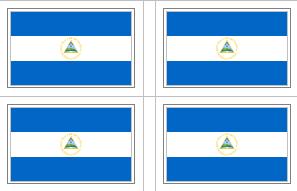 Nicaragua Flag Stickers - 50 per sheet