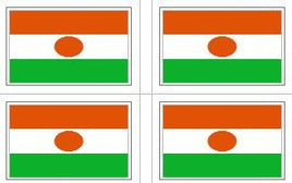 Niger Flag Stickers - 50 per sheet