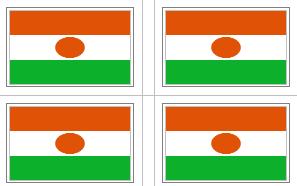 Niger Flag Stickers - 50 per sheet