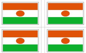 Niger Flag Stickers - 50 per sheet