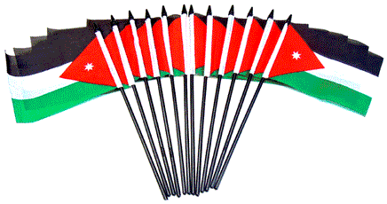 Jordan Polyester Miniature Flags- 12 Pack