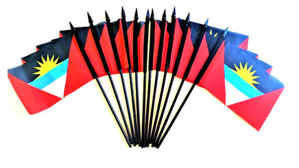 Antigua & Barbuda Polyester Miniature Flags - 12 Pack