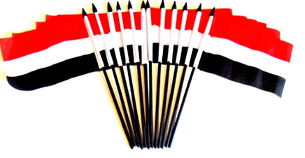 Yemen Polyester Miniature Flags - 12 Pack