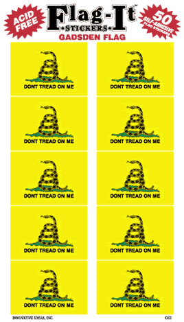 Gadsden Flag Stickers - 50 per pack