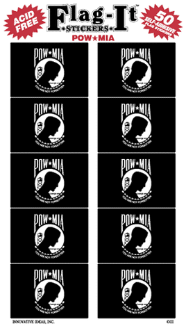 POW/MIA Flag Stickers - 50 per pack
