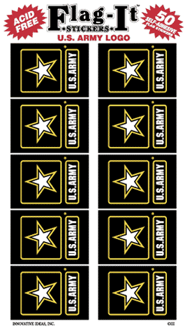 US Army Logo Flag Stickers - 50 per pack