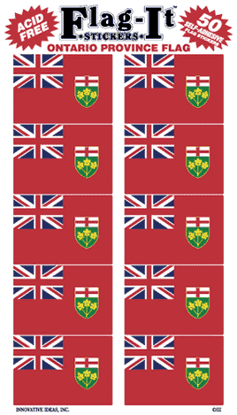Ontario Flag Stickers - 50 per pack