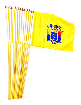 New Jersey 12"x18" Stick Flag
