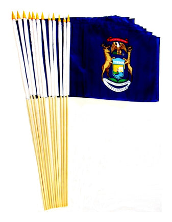 Michigan 12"x18" Stick Flag