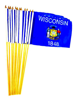 Wisconsin 12"x18" Stick Flag