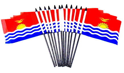 Kiribati Polyester Miniature Flags- 12 Pack